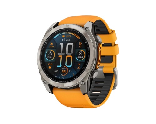 Смарт-годинник Garmin fenix 8 51mm, AMOLED, Saph, Ti/Bare/Grpht, SparkOrg/GrphtBd, (010-02905-11)