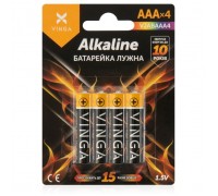 Батарейка AAA LR03 Alkaline 4pcs Blister Vinga (VJABAAA4)