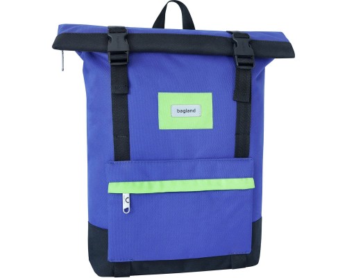 Рюкзак для ноутбука Bagland 15" Holder 25L, roll top, 0051666, blue/black (1065919121)