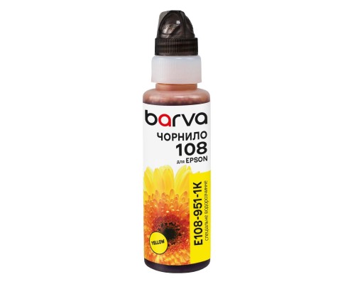 Чорнило Barva Epson 108 100 мл, Yellow, флакон OneKey (1K) (E108-951-1K)