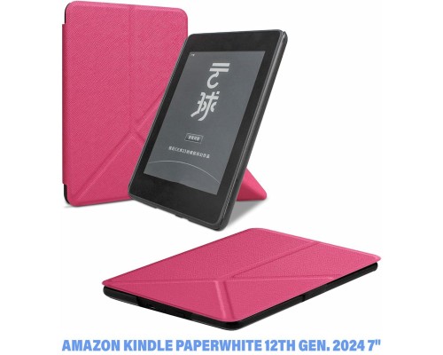 Чохол до електронної книги BeCover Ultra Slim Origami Amazon Kindle Paperwhite 12th Gen. 2024 7″ Hot Pink (712843)