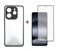 Чохол до мобільного телефона Dengos Kit Xiaomi Redmi Note 14 case Matte + glass (Black) (DG-KM-127)