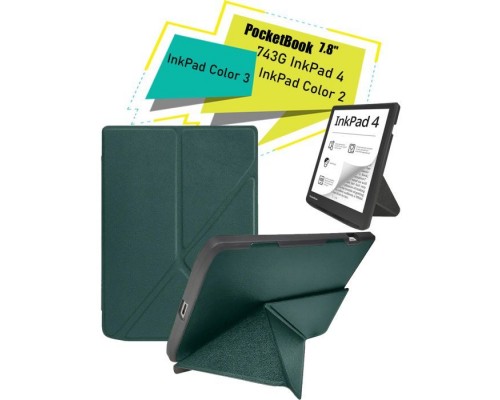 Чохол до електронної книги BeCover Ultra Slim Origami PocketBook 743G InkPad 4/InkPad Color 2/InkPad Color 3 (7.8") Dark Green (713084)