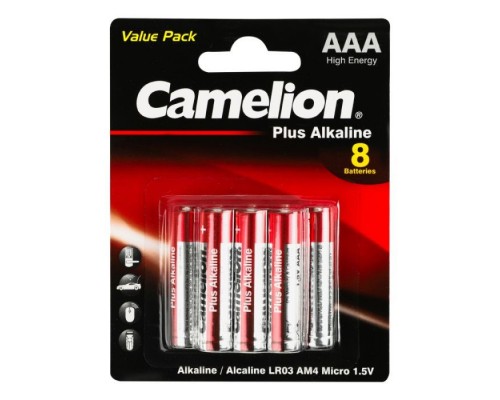 Батарейка Camelion AAA LR03 Plus Alkaline * (5+3) (LR03-BP5+3)