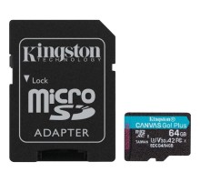 Карта пам'яті Kingston 64GB microSDXC сlass 10 UHS-I U3 V30 A2 Canvas Go Plus G4 (SDCG4/64GB)