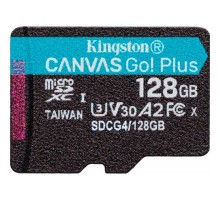 Карта пам'яті Kingston 128GB microSDXC сlass 10 UHS-I U3 V30 A2 Canvas Go Plus G4 (SDCG4/128GBSP)