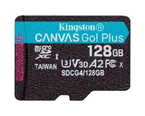 Карта пам'яті Kingston 128GB microSDXC сlass 10 UHS-I U3 V30 A2 Canvas Go Plus G4 (SDCG4/128GBSP)