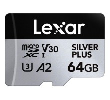 Карта пам'яті Lexar 64GB microSDXC class 10 UHS-I U3 V30 A2 Professional Silver (LMSSIPL064G-BNANG)