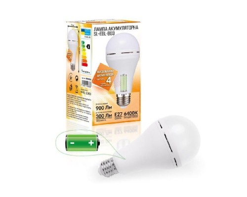 Лампочка Євросвітло Е27 LED SL-EBL-803 АС9W DC3W 6400К
