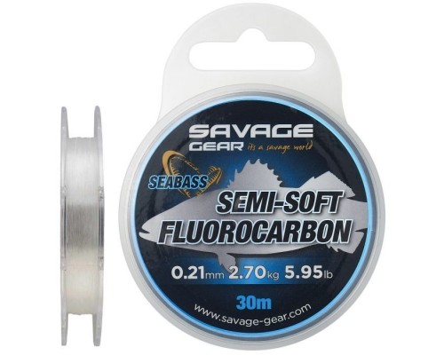Флюорокарбон Savage Gear Semi-Soft Seabass 30m 0.29mm 4.79kg Clear (1854.18.67)