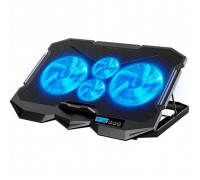 Підставка до ноутбука IceCoorel 10-17", 2*125mm + 2*70mm 2600 RPM, 385x280x28mm, Black (K22)