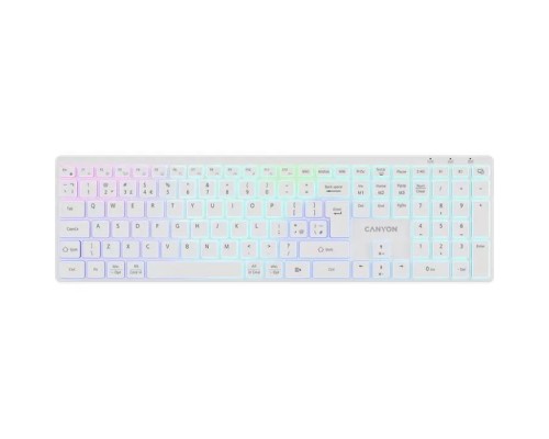 Клавіатура Canyon HKB-W11 Slim Dual Mode Wireless/Bluetooth RGB UA White (CNS-HBTK11W)