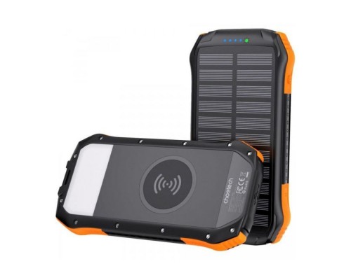 Батарея універсальна Choetech Wireless 20000mAh 20W, PD, QC/3.0, solar panel, Qi-5W, Black-Orange (B657-OR)