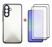 Чохол до мобільного телефона Dengos Samsung Galaxy A36 Matte + glass 2pcs (Black) (DG-CTG2P-15)