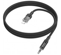 Кабель мультимедійний Lightning to 3.5mm M 1.0m UPA27 Spirit transparent Black HOCO (6942007612524)