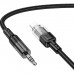 Кабель мультимедійний Lightning to 3.5mm M 1.0m UPA27 Spirit transparent Black HOCO (6942007612524)