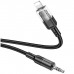 Кабель мультимедійний Lightning to 3.5mm M 1.0m UPA27 Spirit transparent Black HOCO (6942007612524)