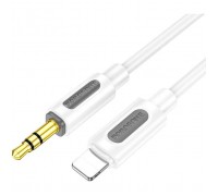Кабель мультимедійний Lightning to 3.5mm M 1.0m silicone white BOROFONE (6941991114403)