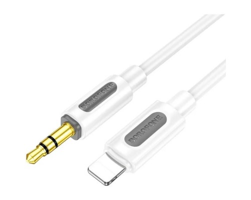 Кабель мультимедійний Lightning to 3.5mm M 1.0m silicone white BOROFONE (6941991114403)