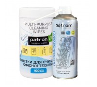 Стиснене повітря для чистки Patron spray duster 400ml F3-020 + wipes F3-060 (CS-PN-BUNDL-6)