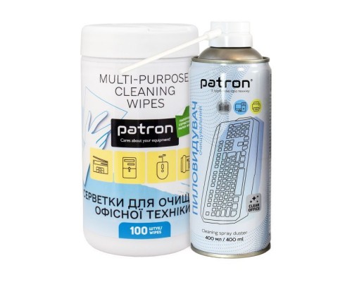 Стиснене повітря для чистки Patron spray duster 400ml F3-020 + wipes F3-060 (CS-PN-BUNDL-6)