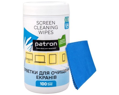 Серветки Patron for TFT/PDA/LCD 100pcs F3-059 + microfiber 20х20cm (CS-PN-BUNDL-5)