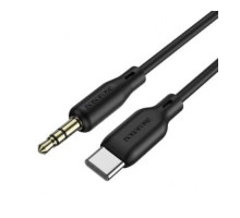 Кабель мультимедійний USB-C to 3.5mm M 1.0m silicone black BOROFONE (6941991101069)