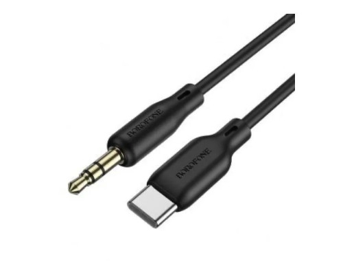 Кабель мультимедійний USB-C to 3.5mm M 1.0m silicone black BOROFONE (6941991101069)