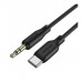 Кабель мультимедійний USB-C to 3.5mm M 1.0m silicone black BOROFONE (6941991101069)
