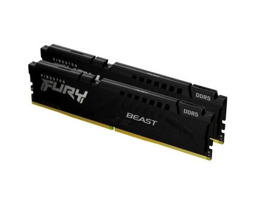 Модуль пам'яті для комп'ютера DDR5 64GB (2x32GB) 5200 MHz Beast Black Kingston Fury (ex.HyperX) (KF552C40BB2K2-64)