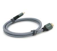Кабель мультимедійний HDMI M to HDMI M 1.0m 8K silver VEGGIEG (YT-HDMI(M)/(M)V-H401/40356)