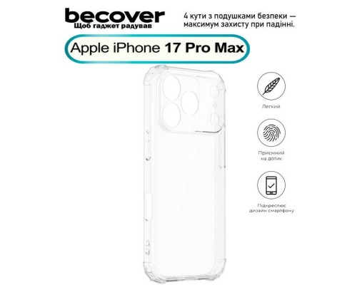Чохол до мобільного телефона BeCover Anti-Shock Apple iPhone 17 Pro Max Clear (713799)
