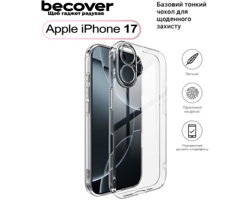 Чохол до мобільного телефона BeCover Apple iPhone 17 Transparent (713757)
