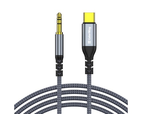 Кабель мультимедійний USB-C to 3.5mm M 1.2m gray ColorWay (CW-CBPDJ071-G)