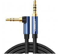 Кабель мультимедійний 3.5mm M to 3.5mm M 1.0m 90° corner AV112 blue Ugreen (60179)