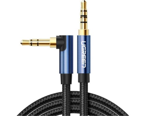 Кабель мультимедійний 3.5mm M to 3.5mm M 1.0m 90° corner AV112 blue Ugreen (60179)
