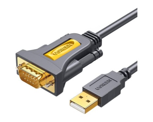 Кабель для передачі даних USB to COM M 1.5m DB9 RS-232 CR104 black Ugreen (20211)