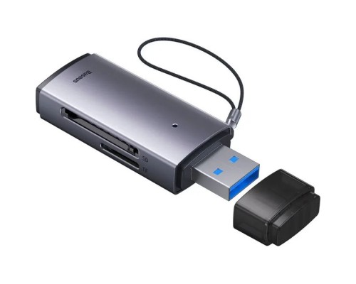 Зчитувач флеш-карт Baseus USB to SD/TF gray (WKQX060013)