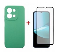 Чохол до мобільного телефона Dengos Soft Kit for Xiaomi Redmi 15C case + glass Mint (DG-KM-167)