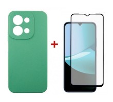 Чохол до мобільного телефона Dengos Soft Kit for Xiaomi Redmi 15C case + glass Mint (DG-KM-167)