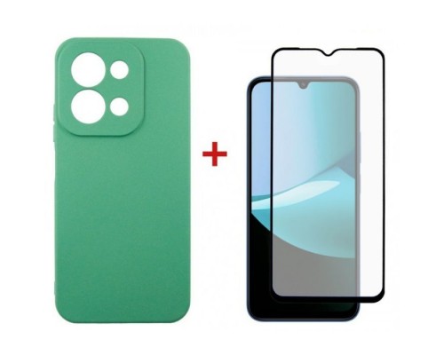 Чохол до мобільного телефона Dengos Soft Kit for Xiaomi Redmi 15C case + glass Mint (DG-KM-167)