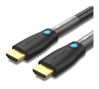 Кабель мультимедійний HDMI M to HDMI M 1.0m 4K60Hz cotton braided black zinc alloy Vention (ALMBF)