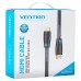 Кабель мультимедійний HDMI M to HDMI M 1.0m 4K60Hz cotton braided black zinc alloy Vention (ALMBF)