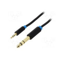 Кабель мультимедійний 3.5mm M to 6.35mm M 0.5m black Vention (BABBD)