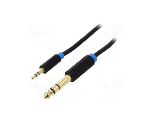 Кабель мультимедійний 3.5mm M to 6.35mm M 0.5m black Vention (BABBD)