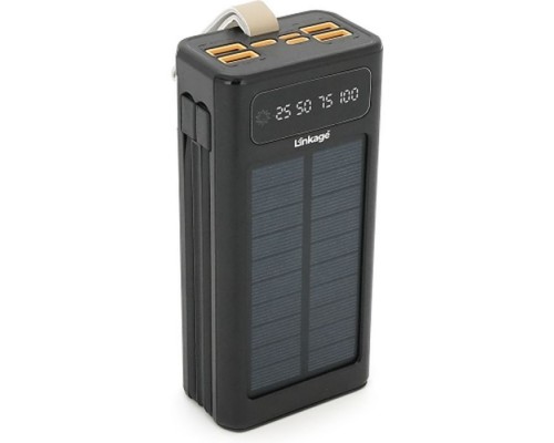 Батарея універсальна Linkage 30000mAh, Solar, 22.5W, cables Туре-С+Lighting, Black (LKP-46)
