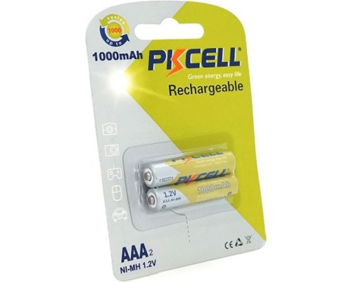 Акумулятор PkCell AAA R03 1000mAh 1.2V NiMH Rechargeable Battery, 2шт/бл (PC/AAA1000-2BR)