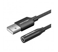 Звукова плата Vention USB AM to 3.5mm F 0.25m (4pin) 96kHz/24bit DSP noise reduction (CVEBC)