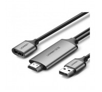 Кабель мультимедійний USB to HDMI 1.5m gray Ugreen (50291)