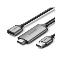 Кабель мультимедійний USB to HDMI 1.5m gray Ugreen (50291)